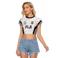 Custom Fiji 2026 Rugby Raglan Cropped T Shirt Fijian Tapa Pattern