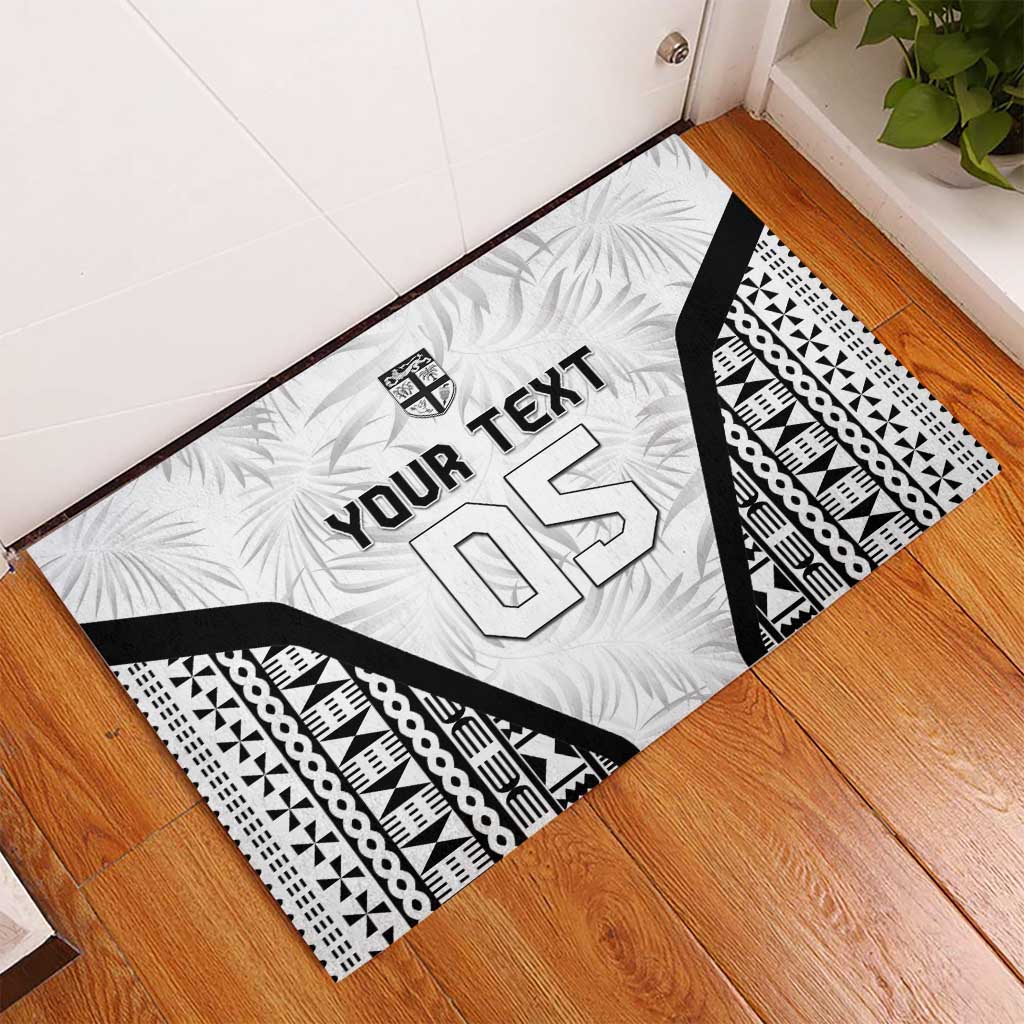 Custom Fiji 2026 Rugby Rubber Doormat Fijian Tapa Pattern