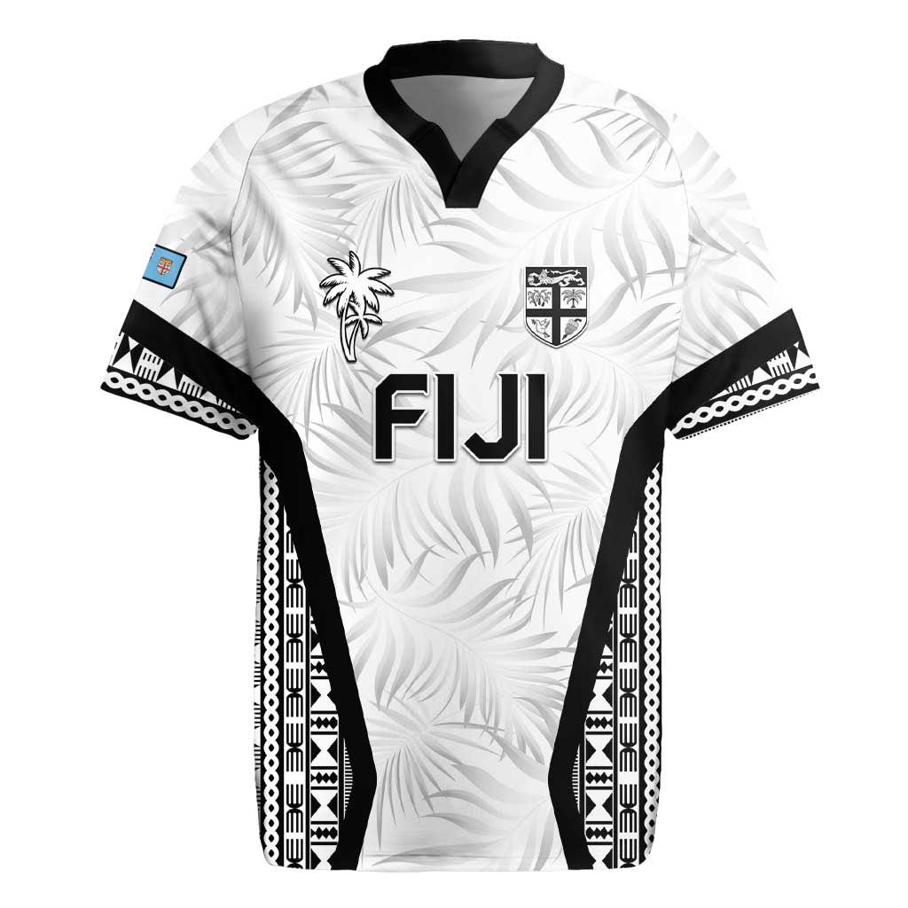 Custom Fiji 2026 Rugby Jersey - Fijian Tapa Pattern LT05 White - Polynesian Pride