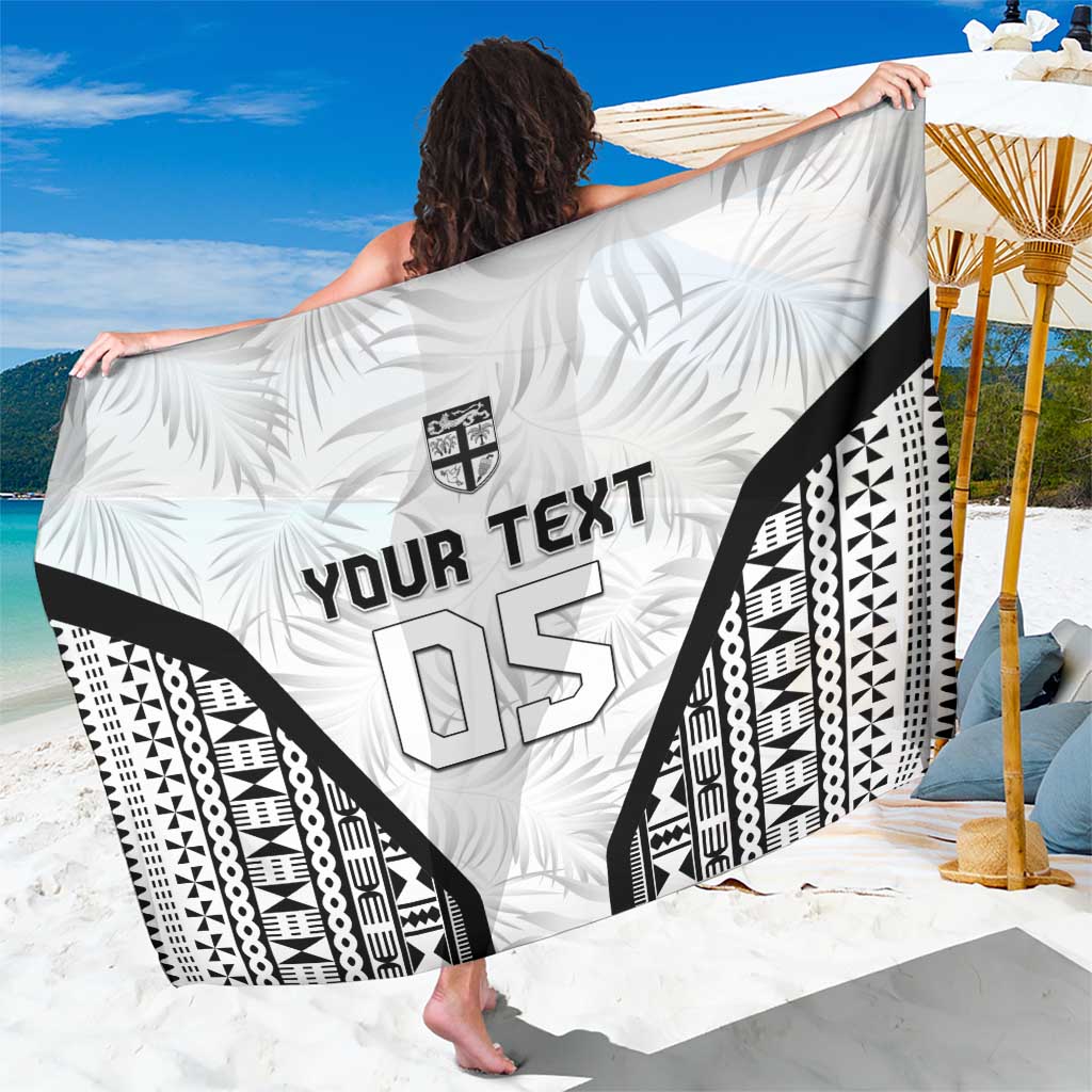 Custom Fiji 2026 Rugby Sarong Fijian Tapa Pattern LT05 One Size 44 x 66 inches White - Polynesian Pride