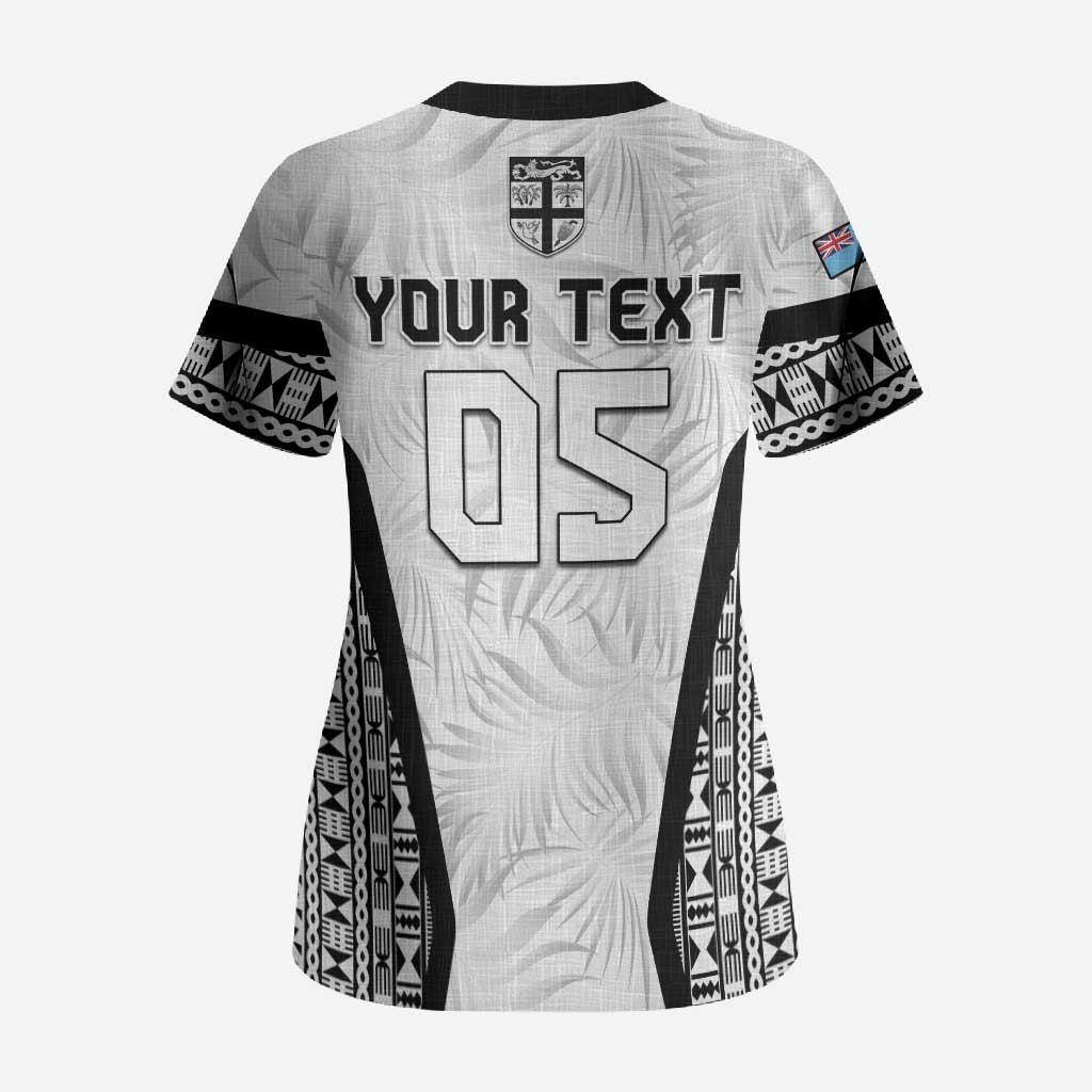 Custom Fiji 2026 Rugby Scrub Top Fijian Tapa Pattern LT05 - Polynesian Pride