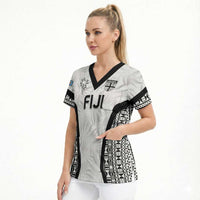 Custom Fiji 2026 Rugby Scrub Top Fijian Tapa Pattern LT05 - Polynesian Pride