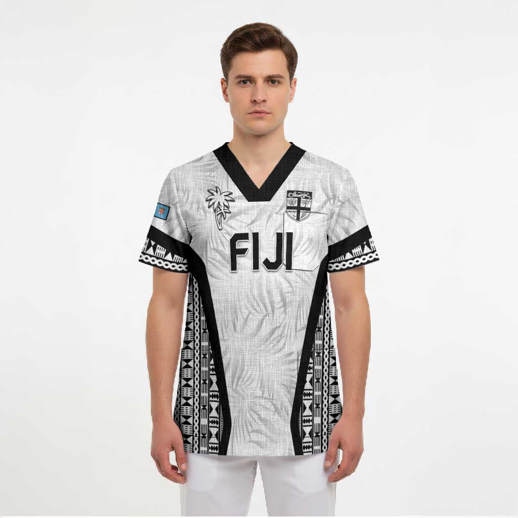 Custom Fiji 2026 Rugby Scrub Top Fijian Tapa Pattern LT05 - Polynesian Pride