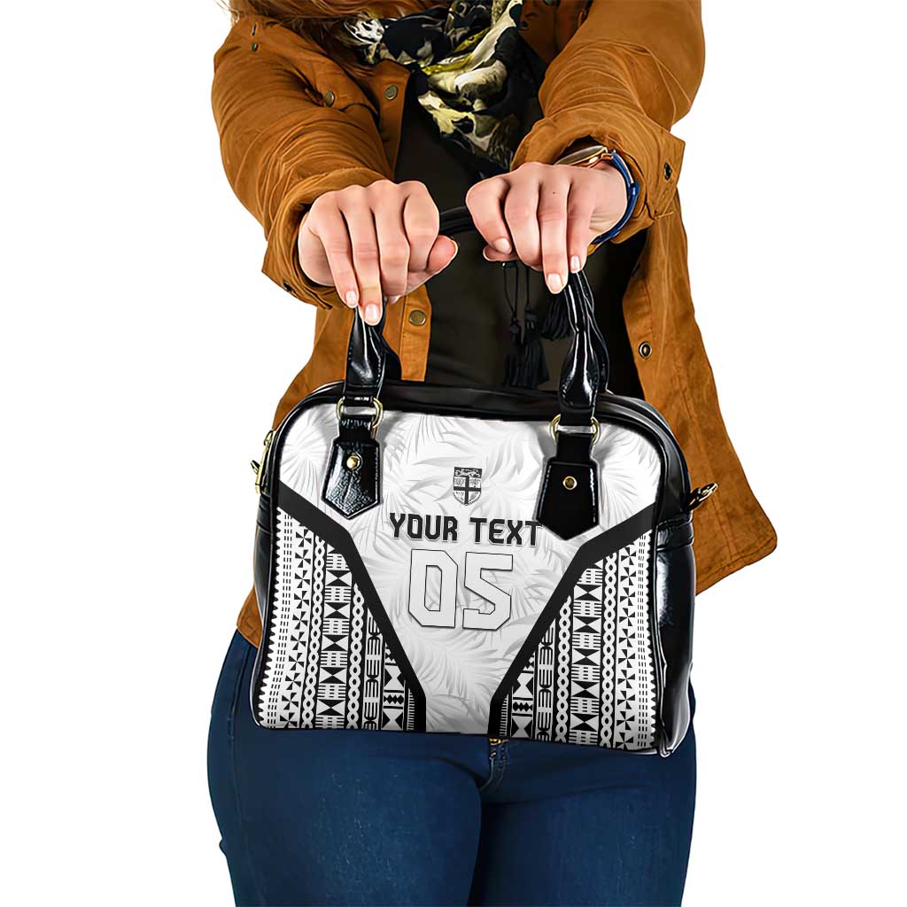 Custom Fiji 2026 Rugby Shoulder Handbag Fijian Tapa Pattern LT05 One Size White - Polynesian Pride