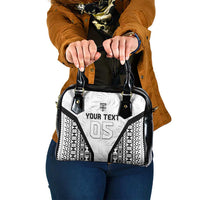 Custom Fiji 2026 Rugby Shoulder Handbag Fijian Tapa Pattern LT05 One Size White - Polynesian Pride