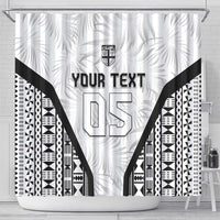 Custom Fiji 2026 Rugby Shower Curtain Fijian Tapa Pattern LT05 - Polynesian Pride