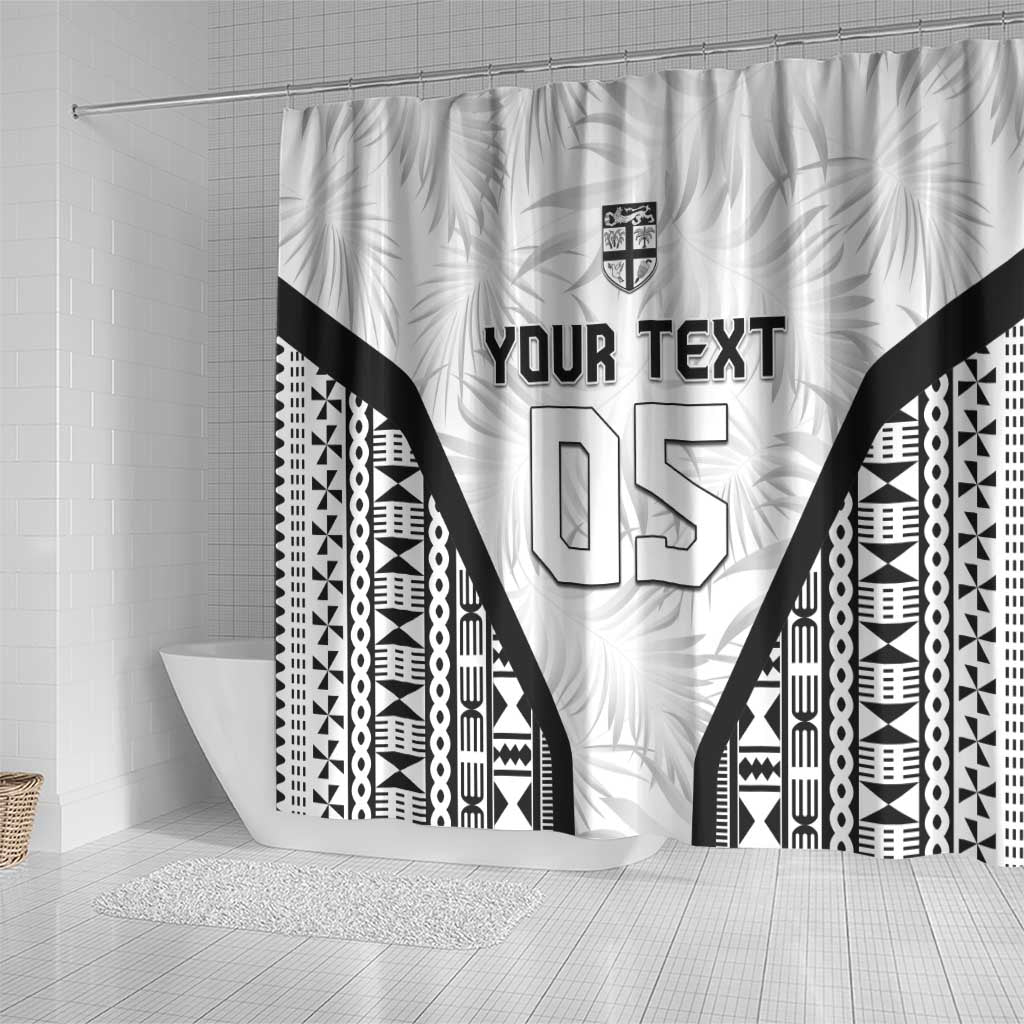Custom Fiji 2026 Rugby Shower Curtain Fijian Tapa Pattern LT05 - Polynesian Pride