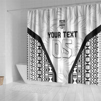 Custom Fiji 2026 Rugby Shower Curtain Fijian Tapa Pattern LT05 - Polynesian Pride