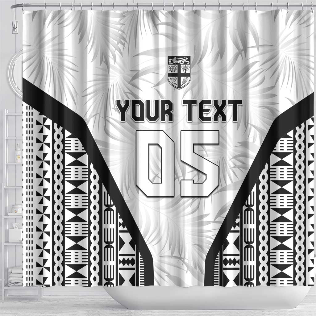 Custom Fiji 2026 Rugby Shower Curtain Fijian Tapa Pattern LT05 - Polynesian Pride