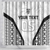 Custom Fiji 2026 Rugby Shower Curtain Fijian Tapa Pattern LT05 - Polynesian Pride