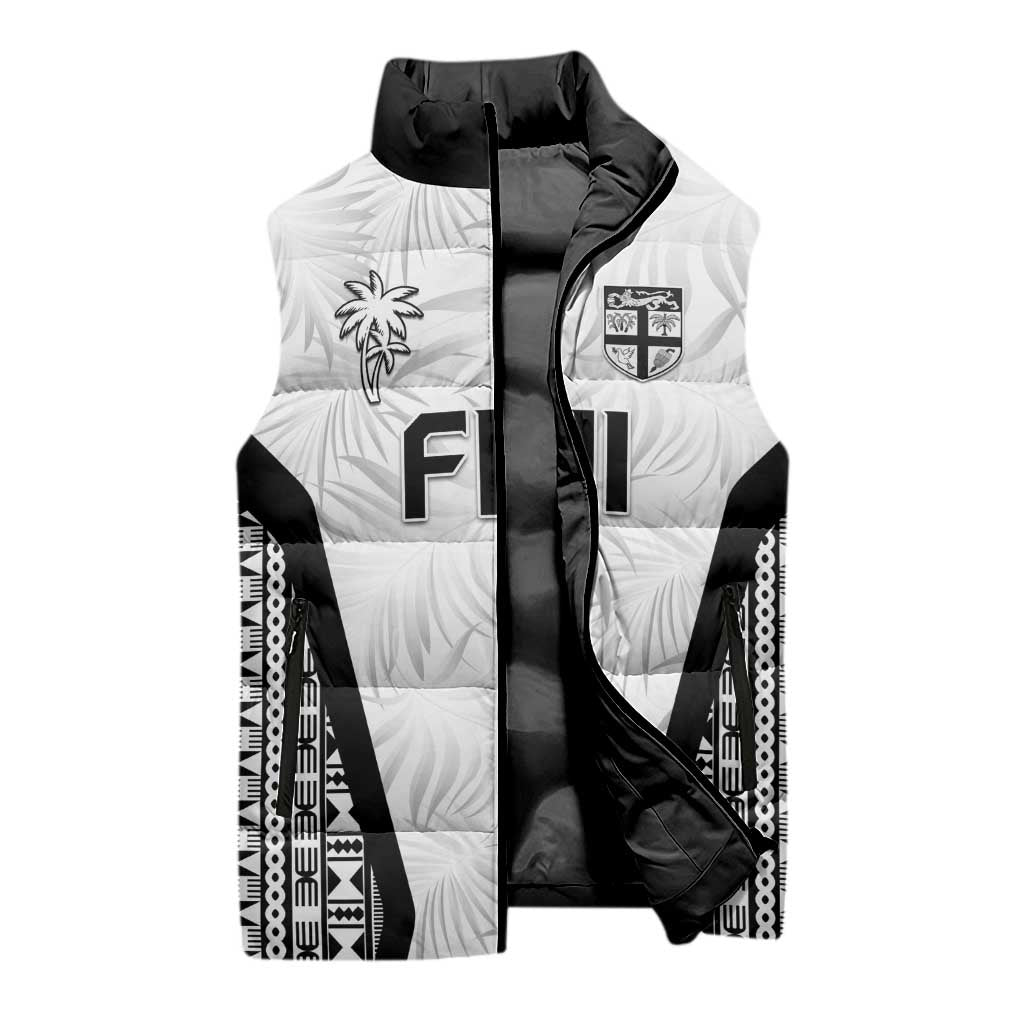 Custom Fiji 2026 Rugby Sleeveless Puffer Jacket Fijian Tapa Pattern LT05 - Polynesian Pride