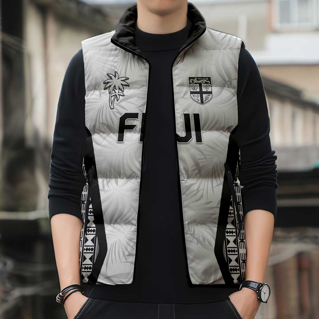 Custom Fiji 2026 Rugby Sleeveless Puffer Jacket Fijian Tapa Pattern LT05 - Polynesian Pride