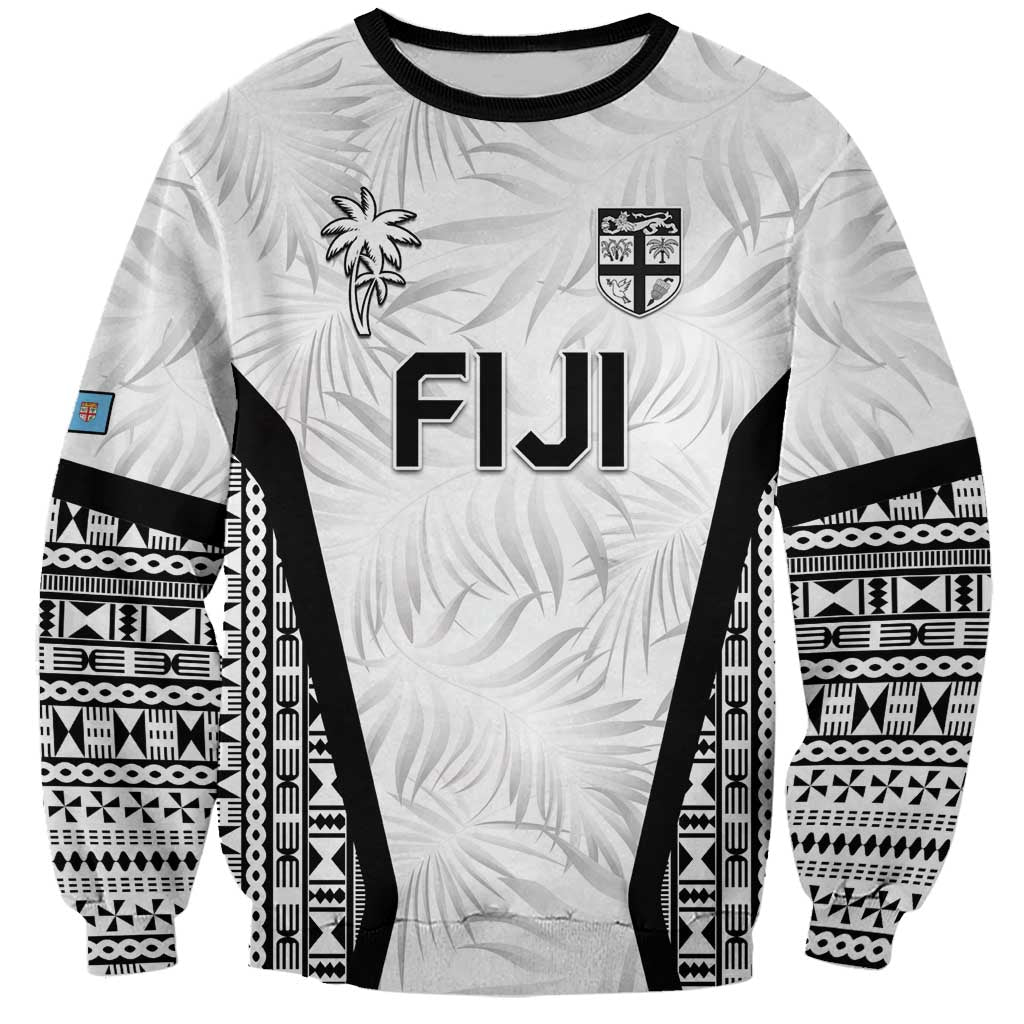 Custom Fiji 2026 Rugby Sweatshirt Fijian Tapa Pattern LT05 Unisex White - Polynesian Pride