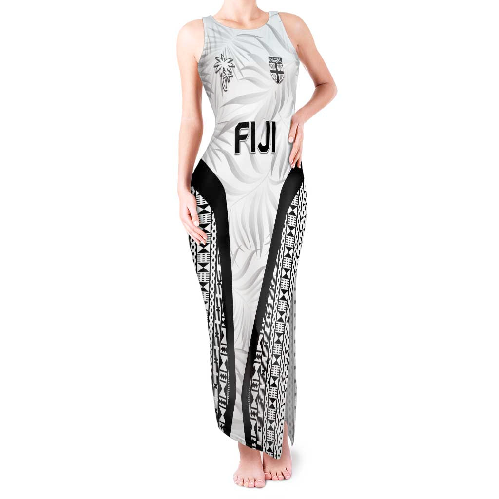 Custom Fiji 2026 Rugby Tank Maxi Dress Fijian Tapa Pattern LT05 Women White - Polynesian Pride
