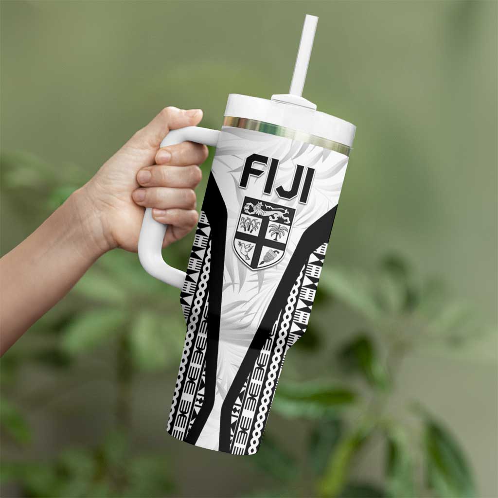 Custom Fiji 2026 Rugby Tumbler With Handle Fijian Tapa Pattern LT05 - Polynesian Pride