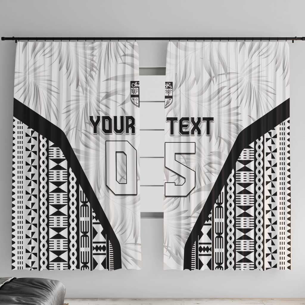 Custom Fiji 2026 Rugby Window Curtain Fijian Tapa Pattern