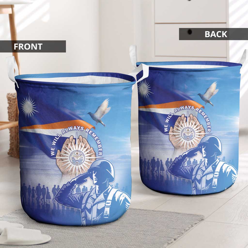 Marshall Islands Remembrance Day Laundry Basket We Will Always Remember