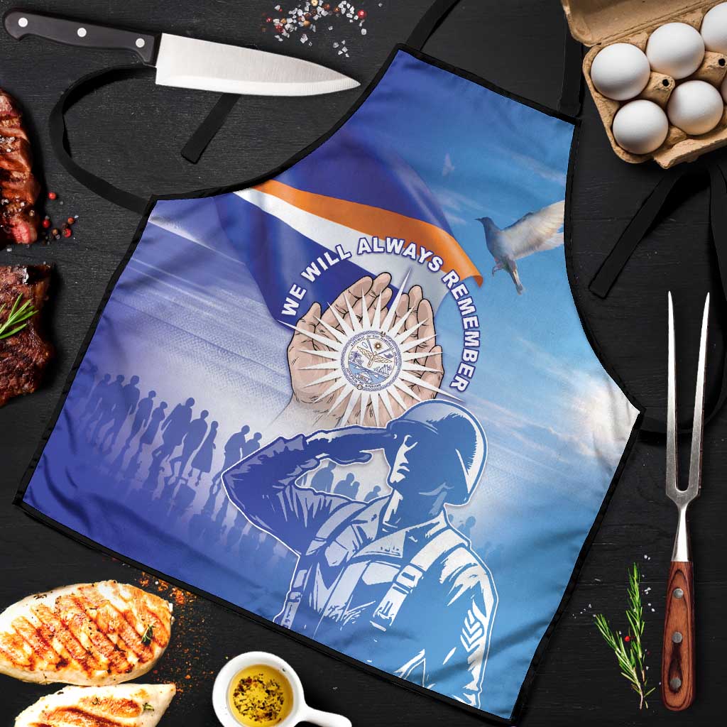 Marshall Islands Remembrance Day Apron We Will Always Remember LT05 Blue - Polynesian Pride