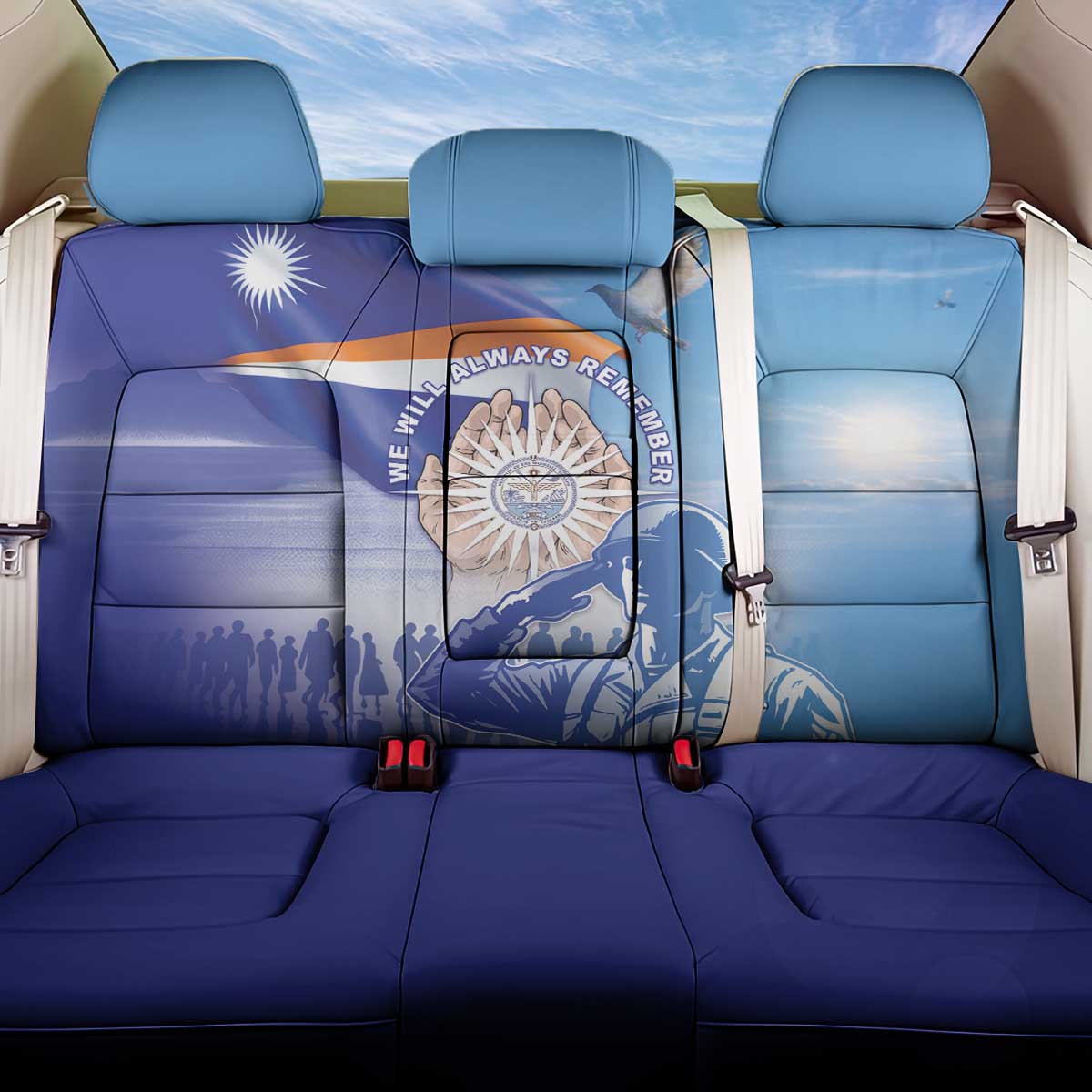 Marshall Islands Remembrance Day Back Car Seat Cover We Will Always Remember