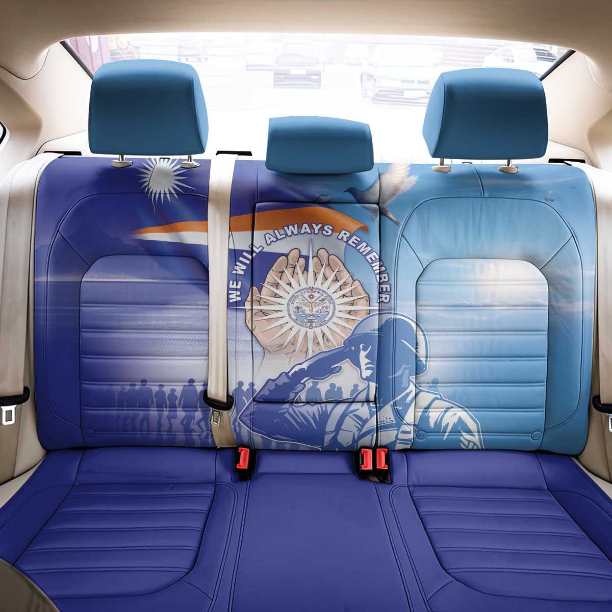 Marshall Islands Remembrance Day Back Car Seat Cover We Will Always Remember