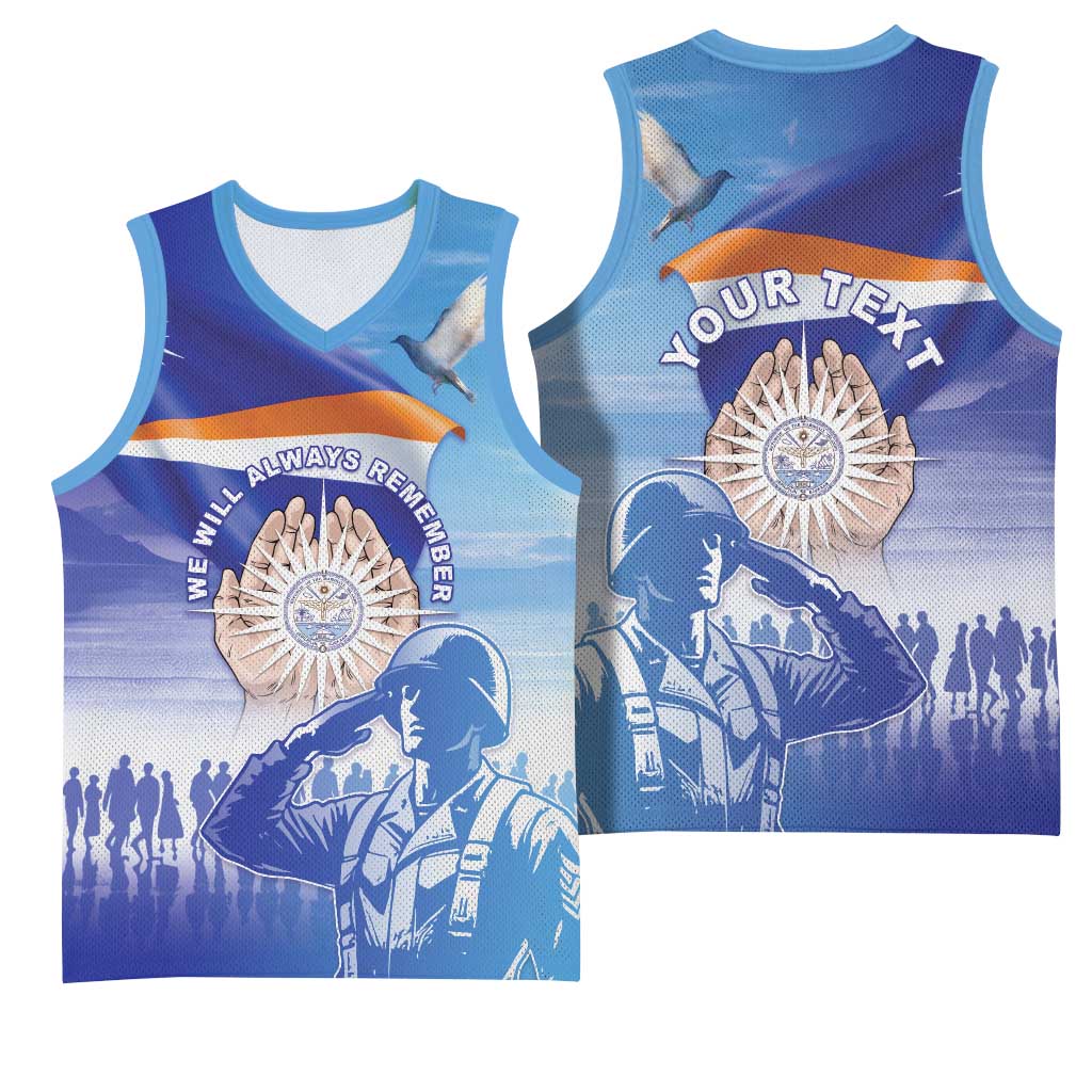 Personalised Marshall Islands Remembrance Day Basketball Jersey We Will Always Remember LT05 - Polynesian Pride