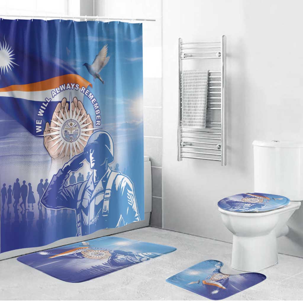 Marshall Islands Remembrance Day Bathroom Set We Will Always Remember LT05 Bathroom Set (4 pcs) Blue - Polynesian Pride