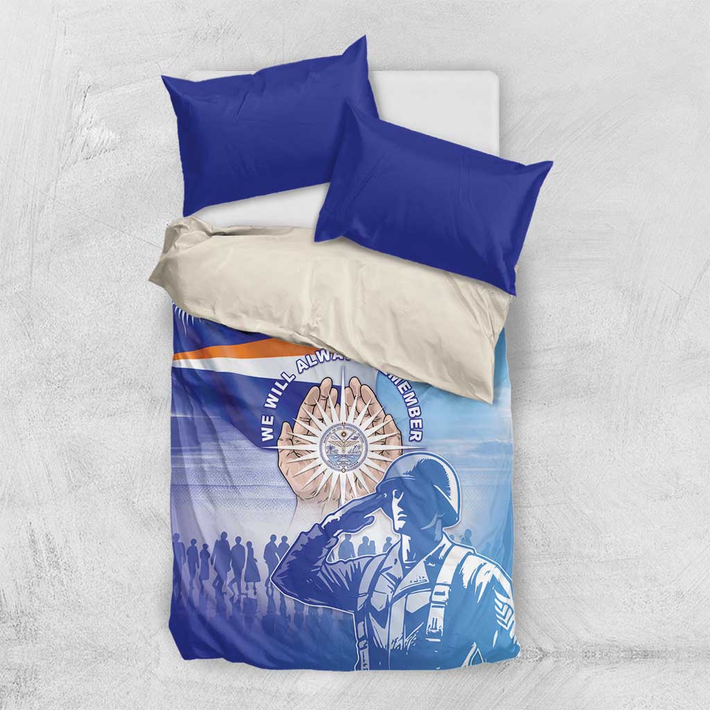 Marshall Islands Remembrance Day Bedding Set We Will Always Remember LT05 US Twin 172cm x 218cm Blue - Polynesian Pride