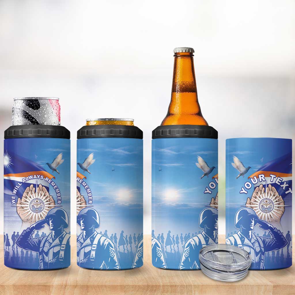 Personalised Marshall Islands Remembrance Day 4 in 1 Can Cooler Tumbler We Will Always Remember LT05 - Polynesian Pride