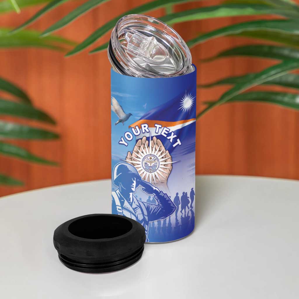 Personalised Marshall Islands Remembrance Day 4 in 1 Can Cooler Tumbler We Will Always Remember LT05 - Polynesian Pride
