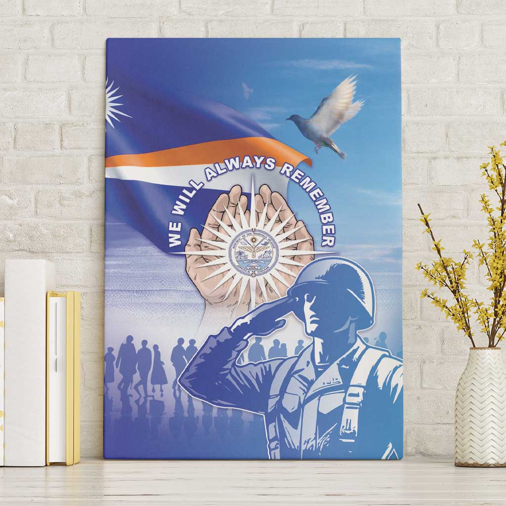Marshall Islands Remembrance Day Canvas Wall Art We Will Always Remember LT05 Without Frame Blue - Polynesian Pride