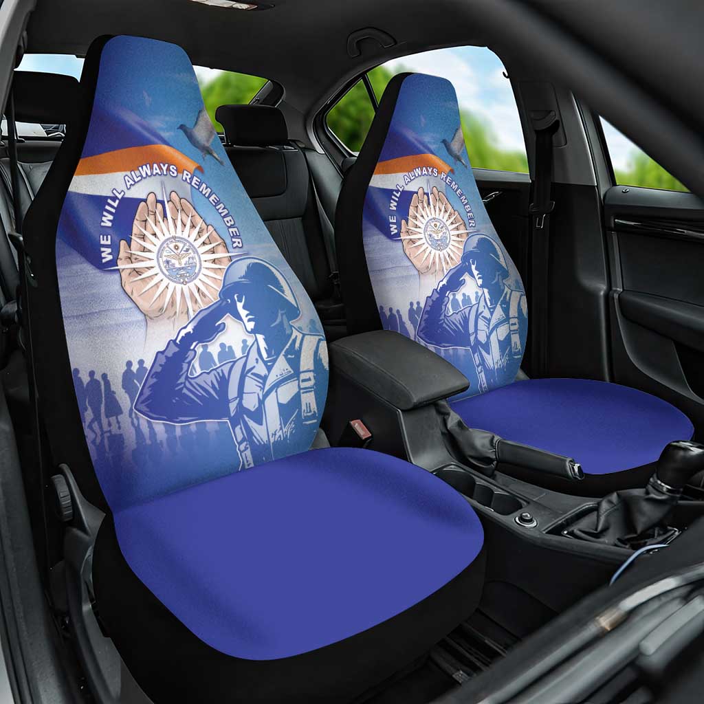Marshall Islands Remembrance Day Car Seat Cover We Will Always Remember LT05 One Size Blue - Polynesian Pride