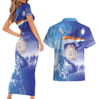 Personalised Marshall Islands Remembrance Day Couples Matching Short Sleeve Bodycon Dress and Hawaiian Shirt We Will Always Remember LT05 - Polynesian Pride