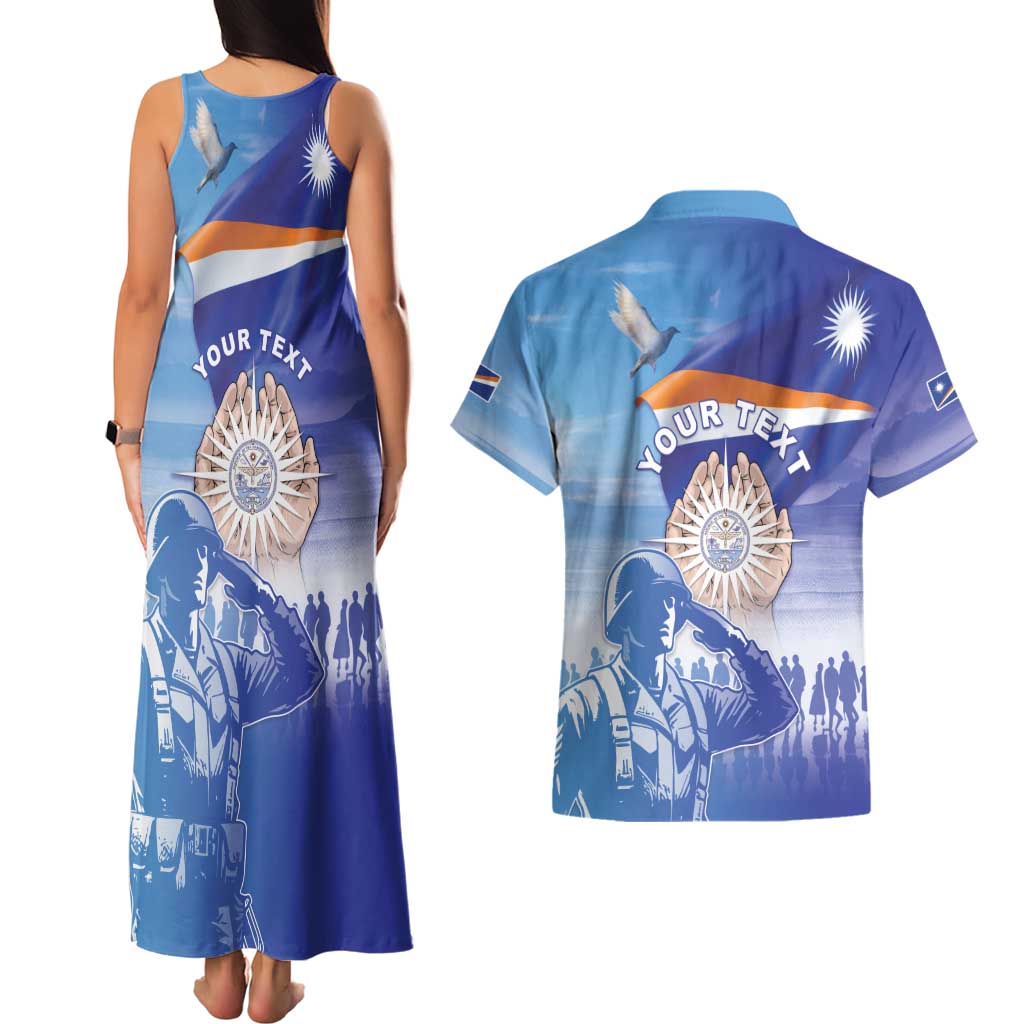 Personalised Marshall Islands Remembrance Day Couples Matching Tank Maxi Dress and Hawaiian Shirt We Will Always Remember LT05 - Polynesian Pride