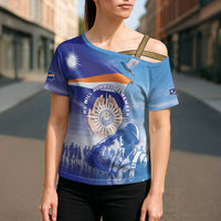Personalised Marshall Islands Remembrance Day Cross Shoulder Shirt We Will Always Remember LT05 - Polynesian Pride