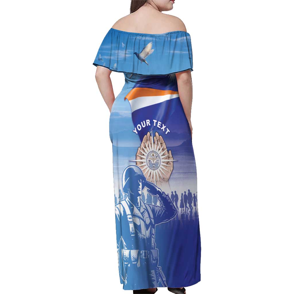 Personalised Marshall Islands Remembrance Day Family Matching Off Shoulder Maxi Dress and Hawaiian Shirt We Will Always Remember LT05 - Polynesian Pride