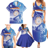 Personalised Marshall Islands Remembrance Day Family Matching Summer Maxi Dress and Hawaiian Shirt We Will Always Remember LT05 - Polynesian Pride