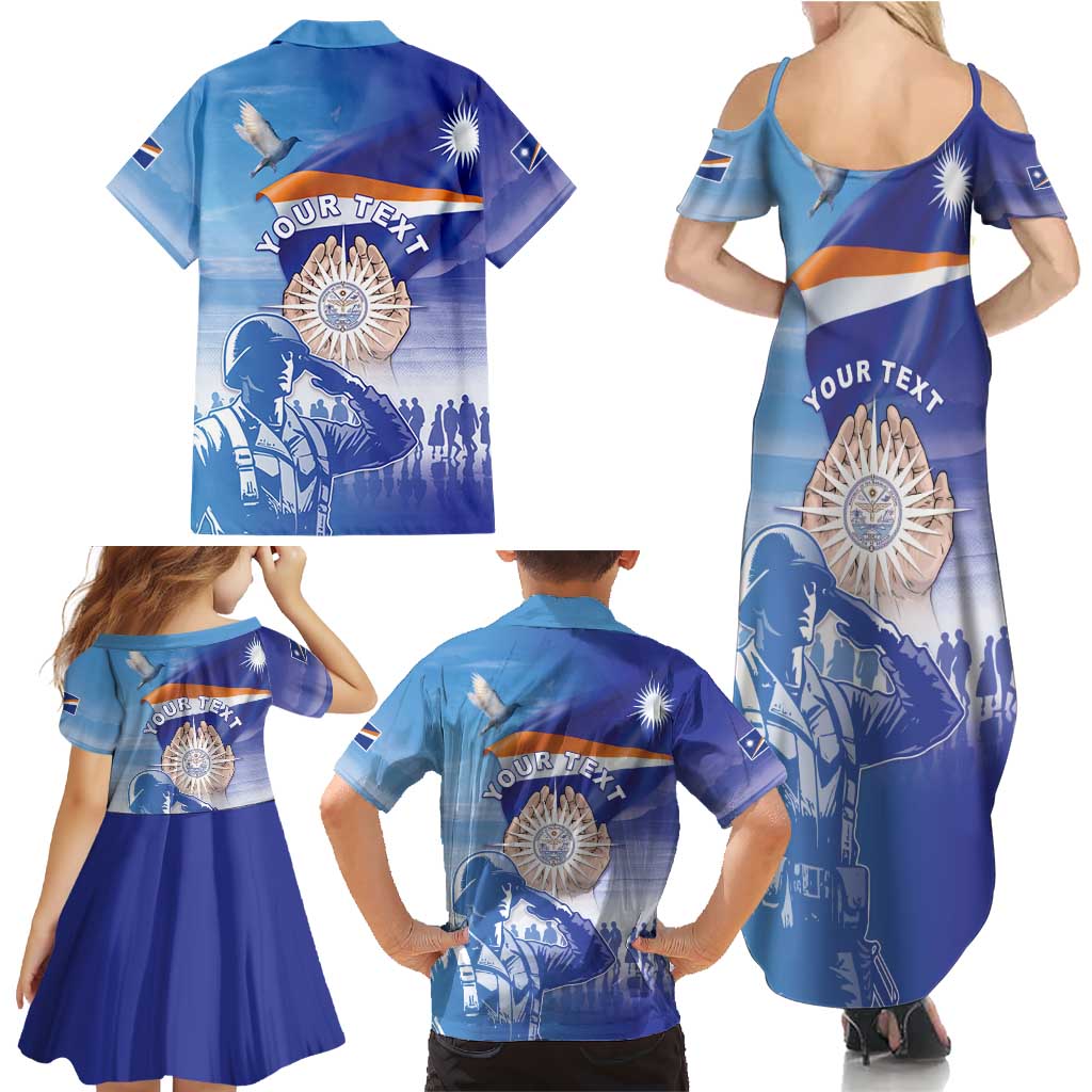 Personalised Marshall Islands Remembrance Day Family Matching Summer Maxi Dress and Hawaiian Shirt We Will Always Remember LT05 - Polynesian Pride