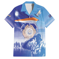 Personalised Marshall Islands Remembrance Day Family Matching Summer Maxi Dress and Hawaiian Shirt We Will Always Remember LT05 Dad's Shirt - Short Sleeve Blue - Polynesian Pride