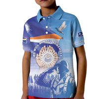 Personalised Marshall Islands Remembrance Day Kid Polo Shirt We Will Always Remember LT05 Kid Blue - Polynesian Pride