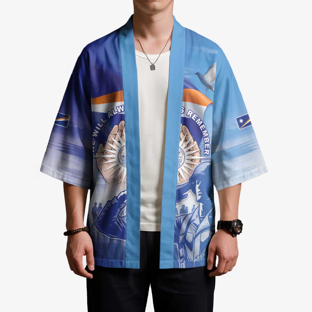 Personalised Marshall Islands Remembrance Day Kimono We Will Always Remember