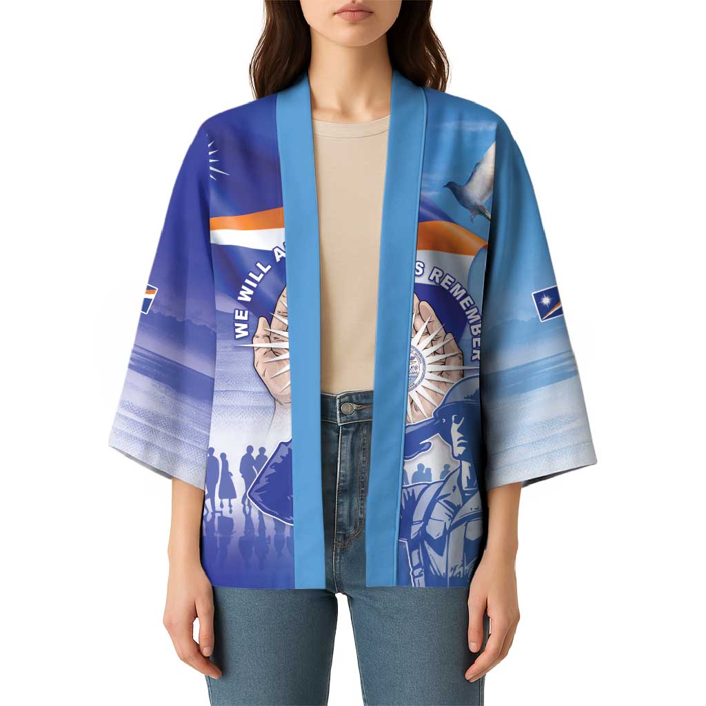 Personalised Marshall Islands Remembrance Day Kimono We Will Always Remember