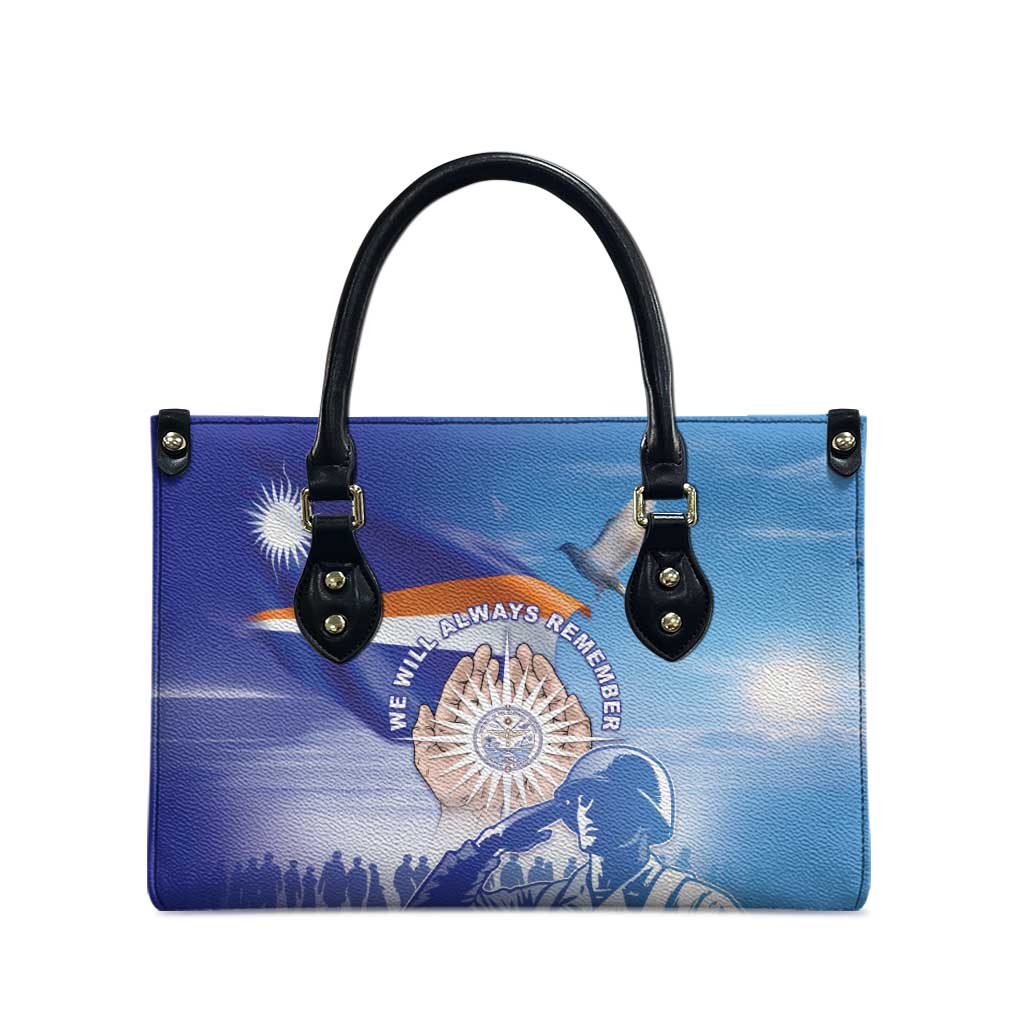 Marshall Islands Remembrance Day Leather Bag We Will Always Remember LT05 - Polynesian Pride