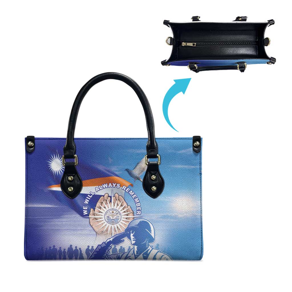 Marshall Islands Remembrance Day Leather Bag We Will Always Remember LT05 - Polynesian Pride