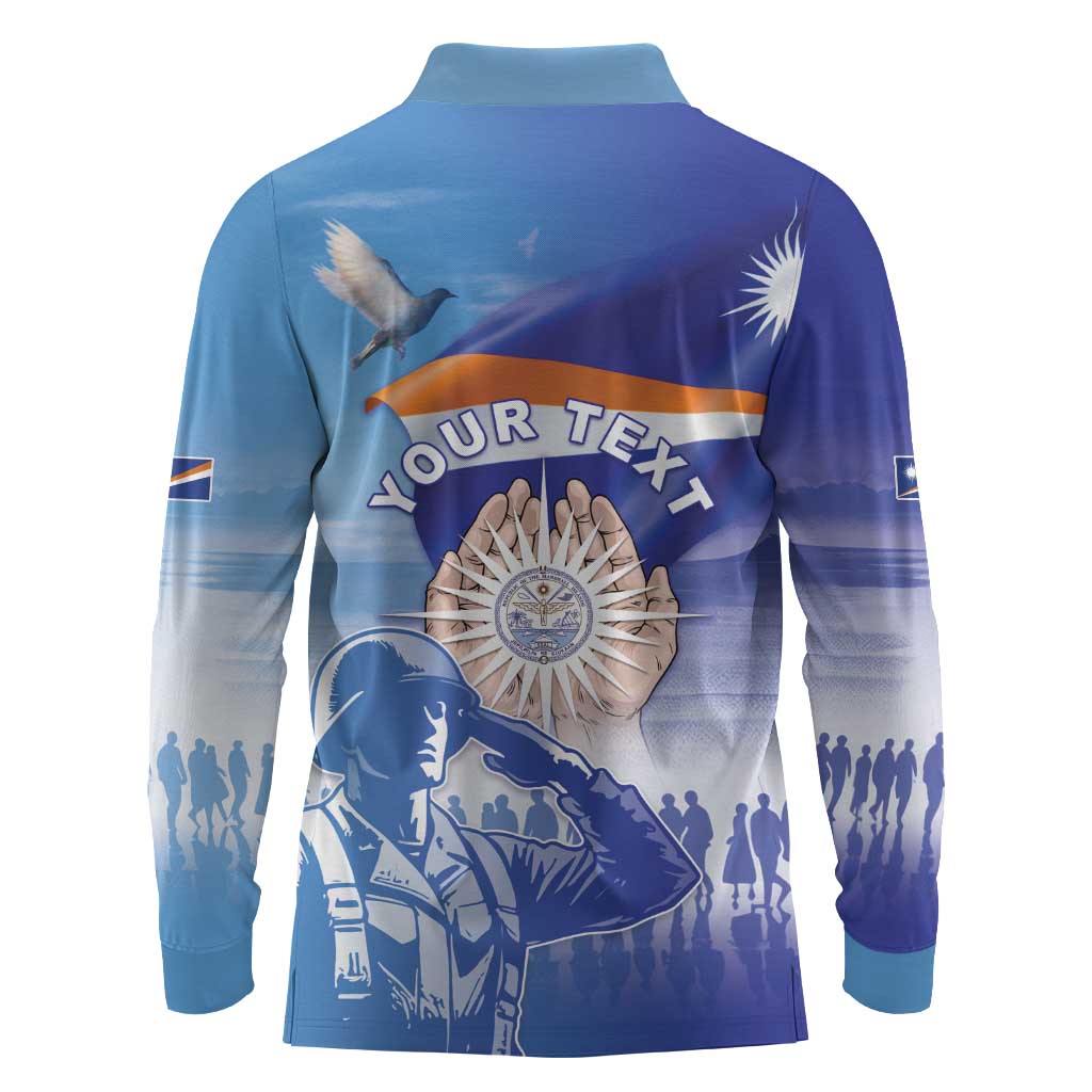 Personalised Marshall Islands Remembrance Day Long Sleeve Polo Shirt We Will Always Remember LT05 - Polynesian Pride