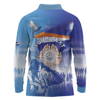 Personalised Marshall Islands Remembrance Day Long Sleeve Polo Shirt We Will Always Remember LT05 - Polynesian Pride