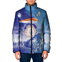 Personalised Marshall Islands Remembrance Day Padded Jacket We Will Always Remember LT05 Men Blue - Polynesian Pride