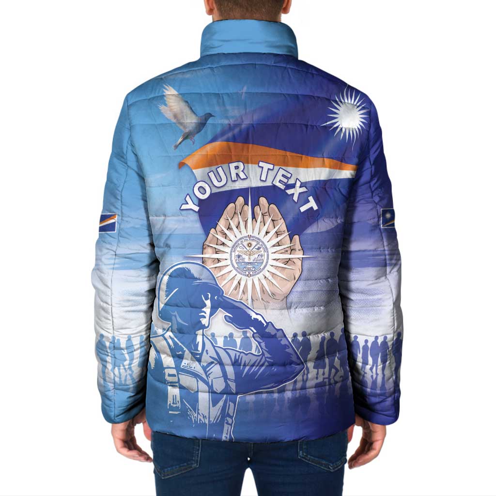 Personalised Marshall Islands Remembrance Day Padded Jacket We Will Always Remember LT05 - Polynesian Pride