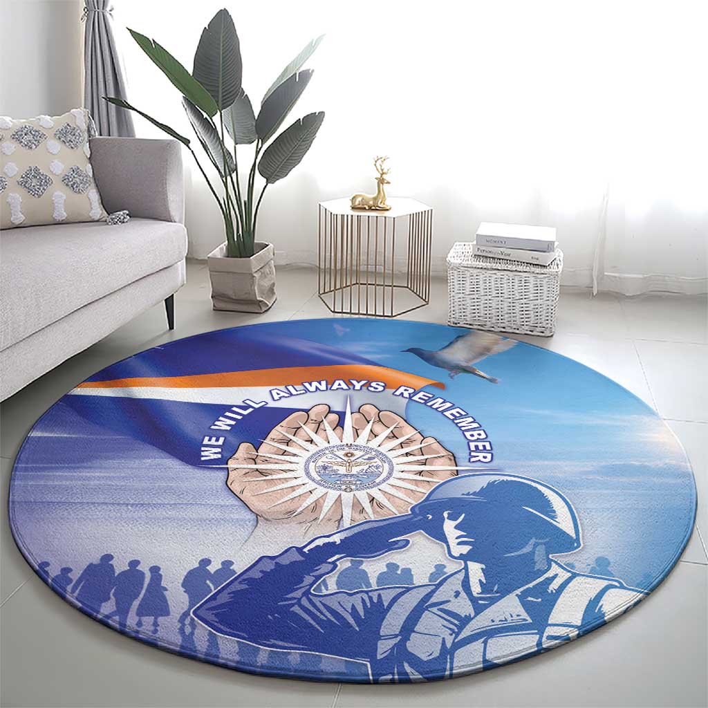 Marshall Islands Remembrance Day Round Carpet We Will Always Remember LT05 - Polynesian Pride