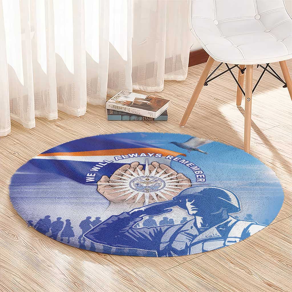 Marshall Islands Remembrance Day Round Carpet We Will Always Remember LT05 - Polynesian Pride