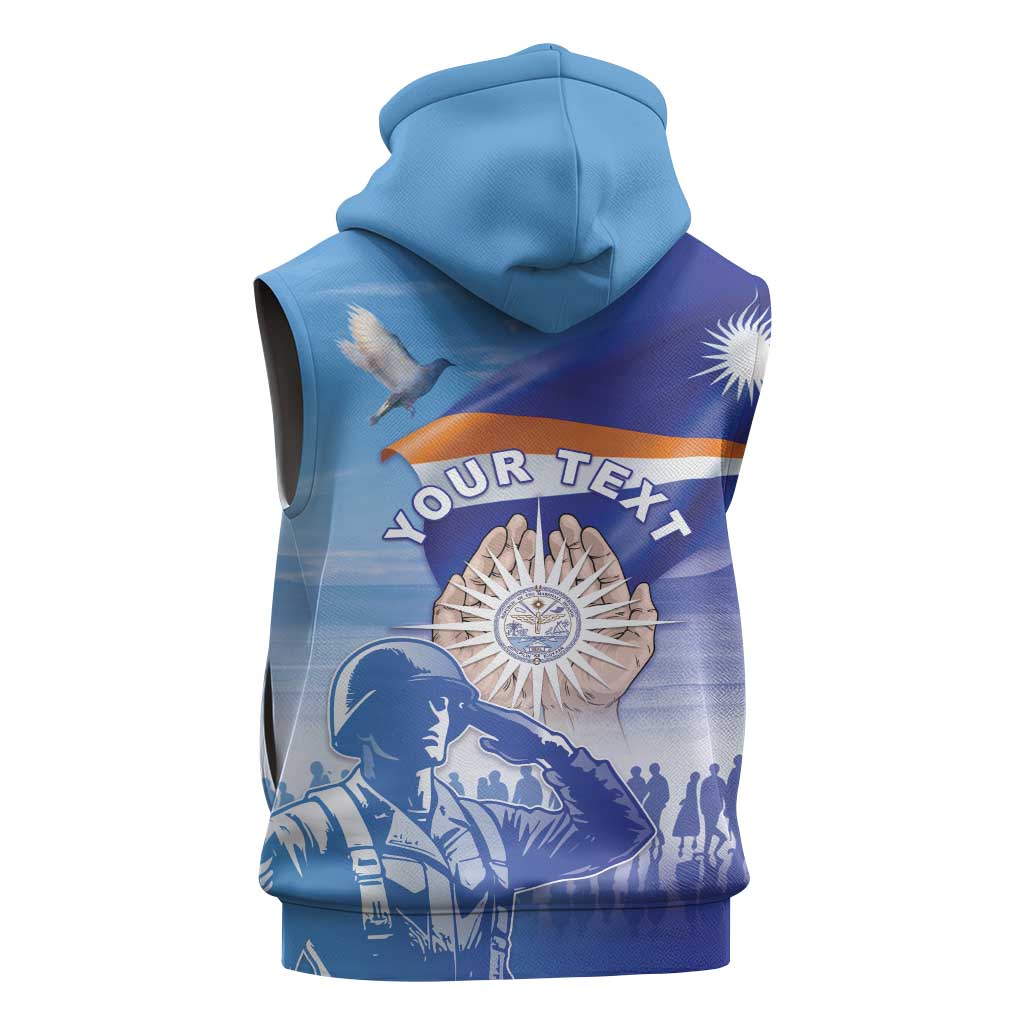 Personalised Marshall Islands Remembrance Day Sleeveless Hoodie We Will Always Remember LT05 - Polynesian Pride